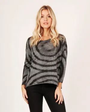 SUZY D Joanna Oversize Raw Edge Tie Dye Top