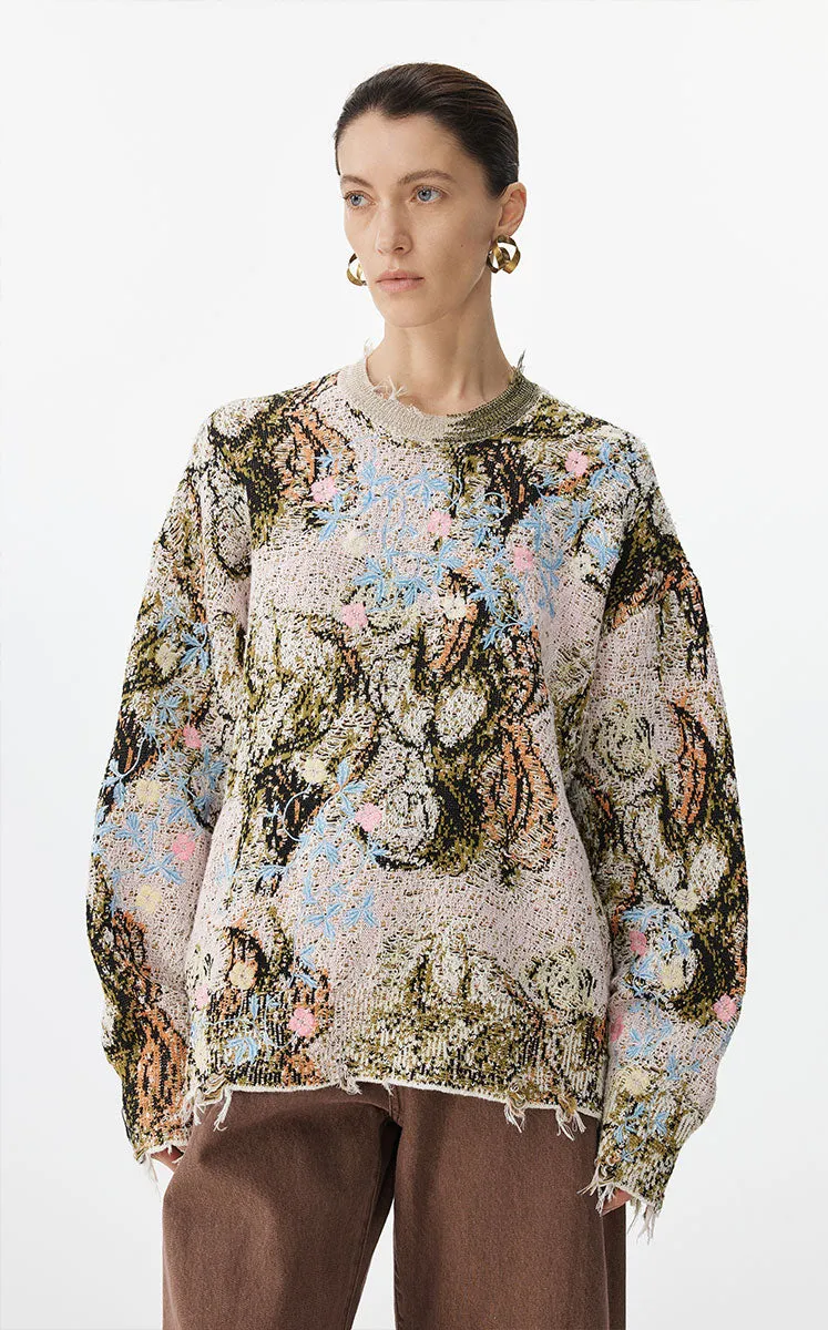Sweater / JNBY Oversized Floral Knit Sweater