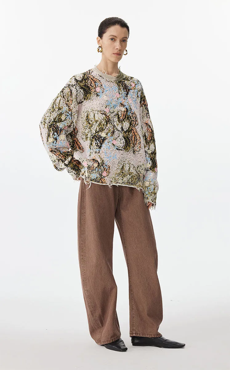 Sweater / JNBY Oversized Floral Knit Sweater