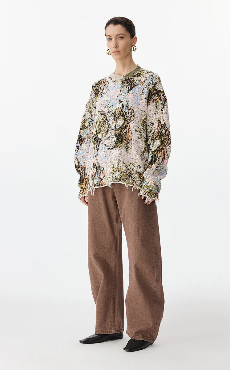 Sweater / JNBY Oversized Floral Knit Sweater