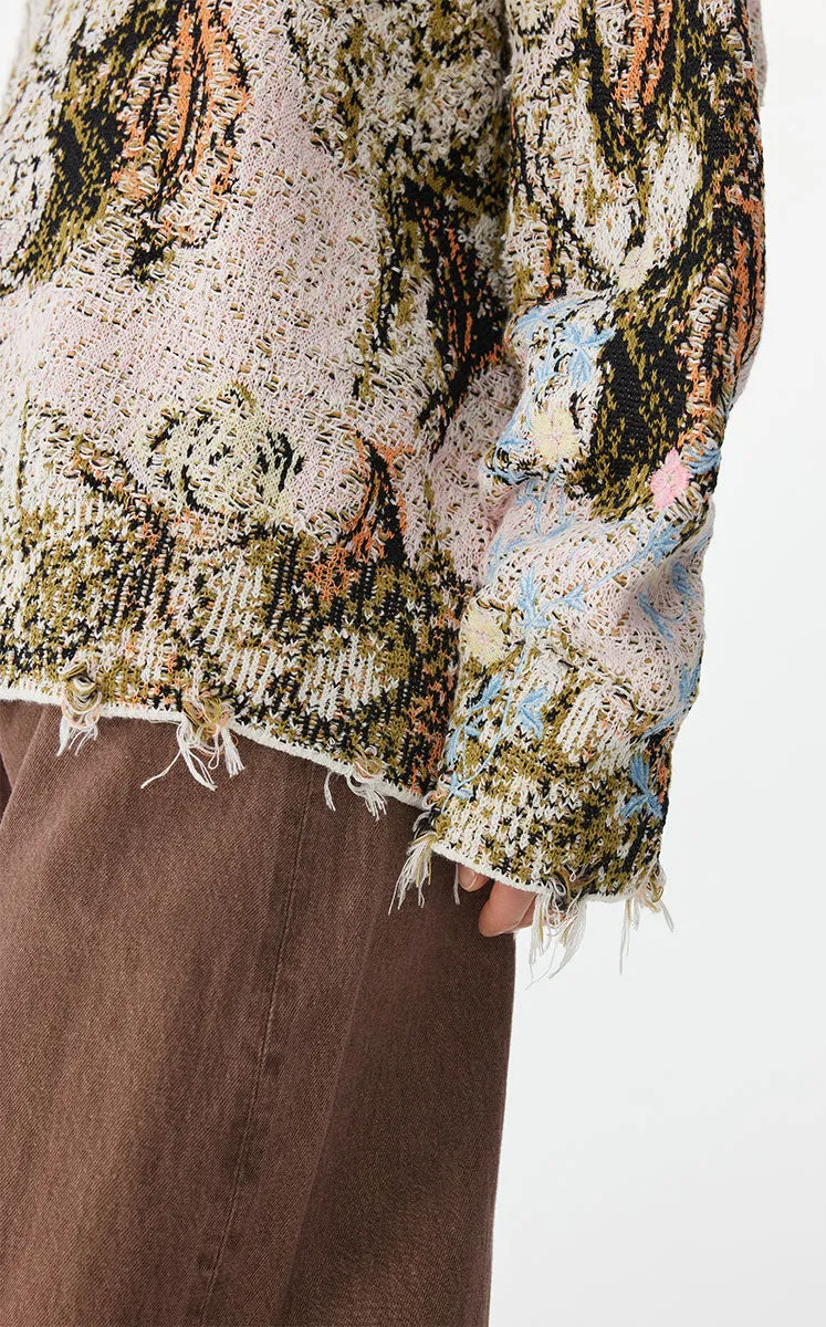 Sweater / JNBY Oversized Floral Knit Sweater