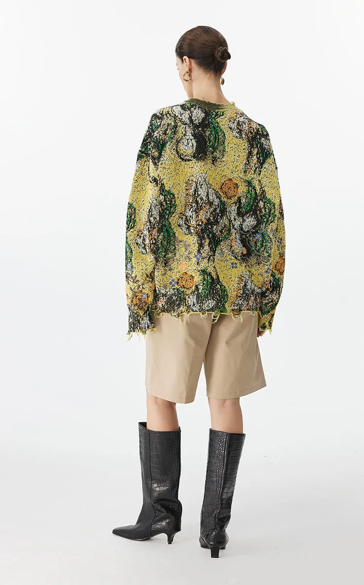 Sweater / JNBY Oversized Floral Knit Sweater
