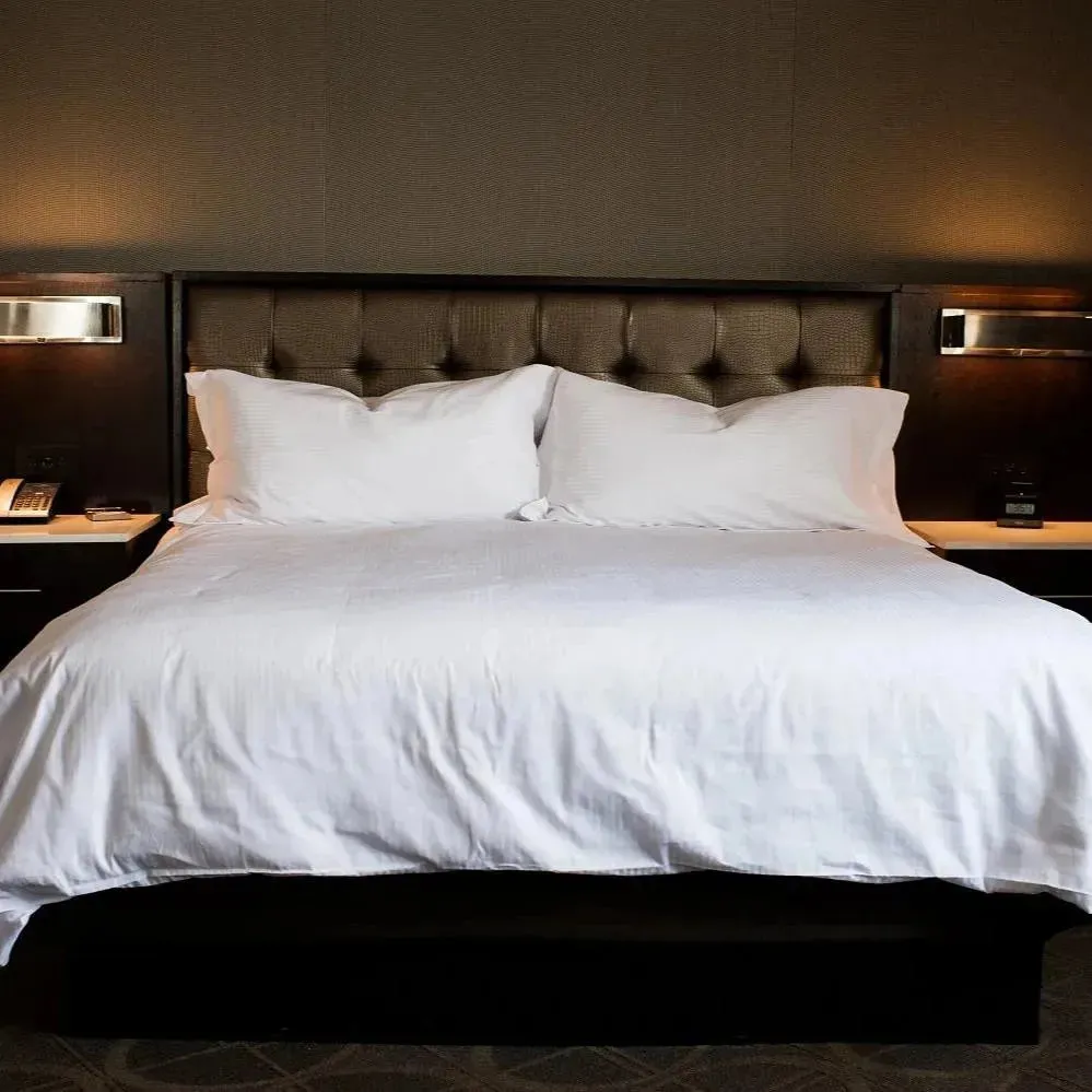 T-250 White Blended 10 MM Satin Stripe Sheets
