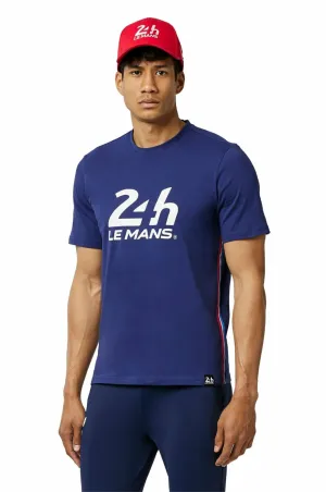 T-SHIRT Sportscar 24 Hours Heures Du Le Mans Castore NEW Logo Navy Blue S