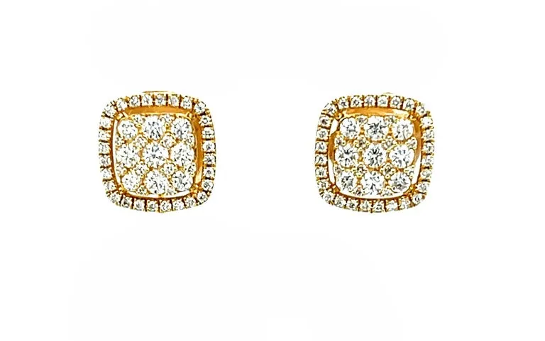 Tahitian Pearl Jackets with Diamond Pave Stud Earrings in Yellow Gold