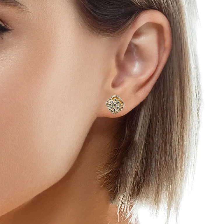 Tahitian Pearl Jackets with Diamond Pave Stud Earrings in Yellow Gold
