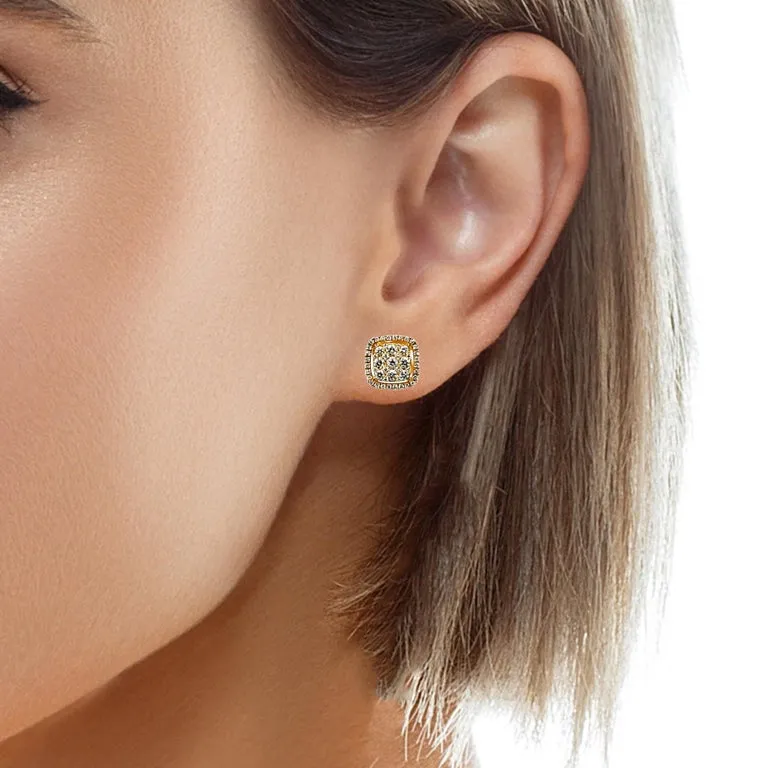 Tahitian Pearl Jackets with Diamond Pave Stud Earrings in Yellow Gold