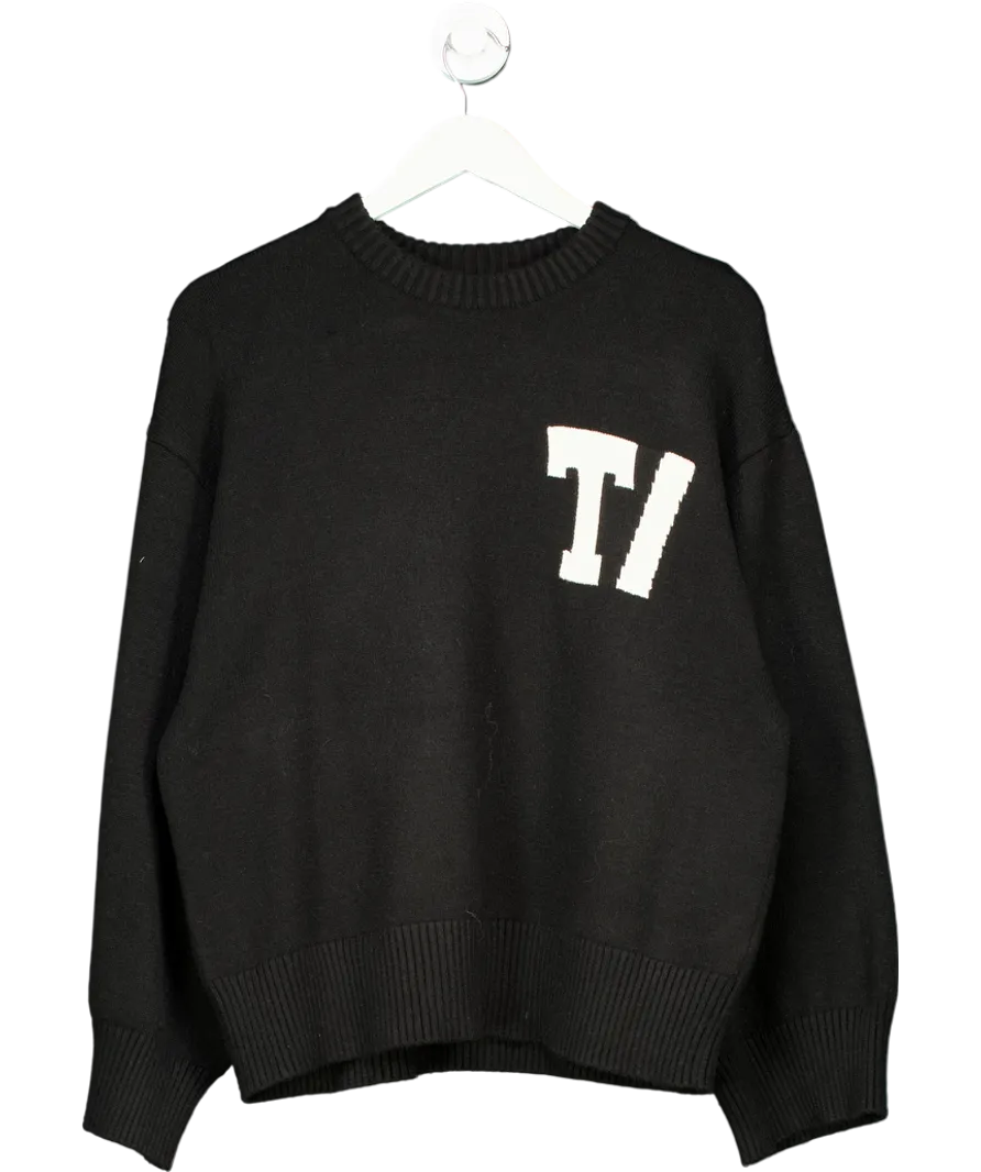 t/ala T Logo Knit Sweater - Black And Milk UK S
