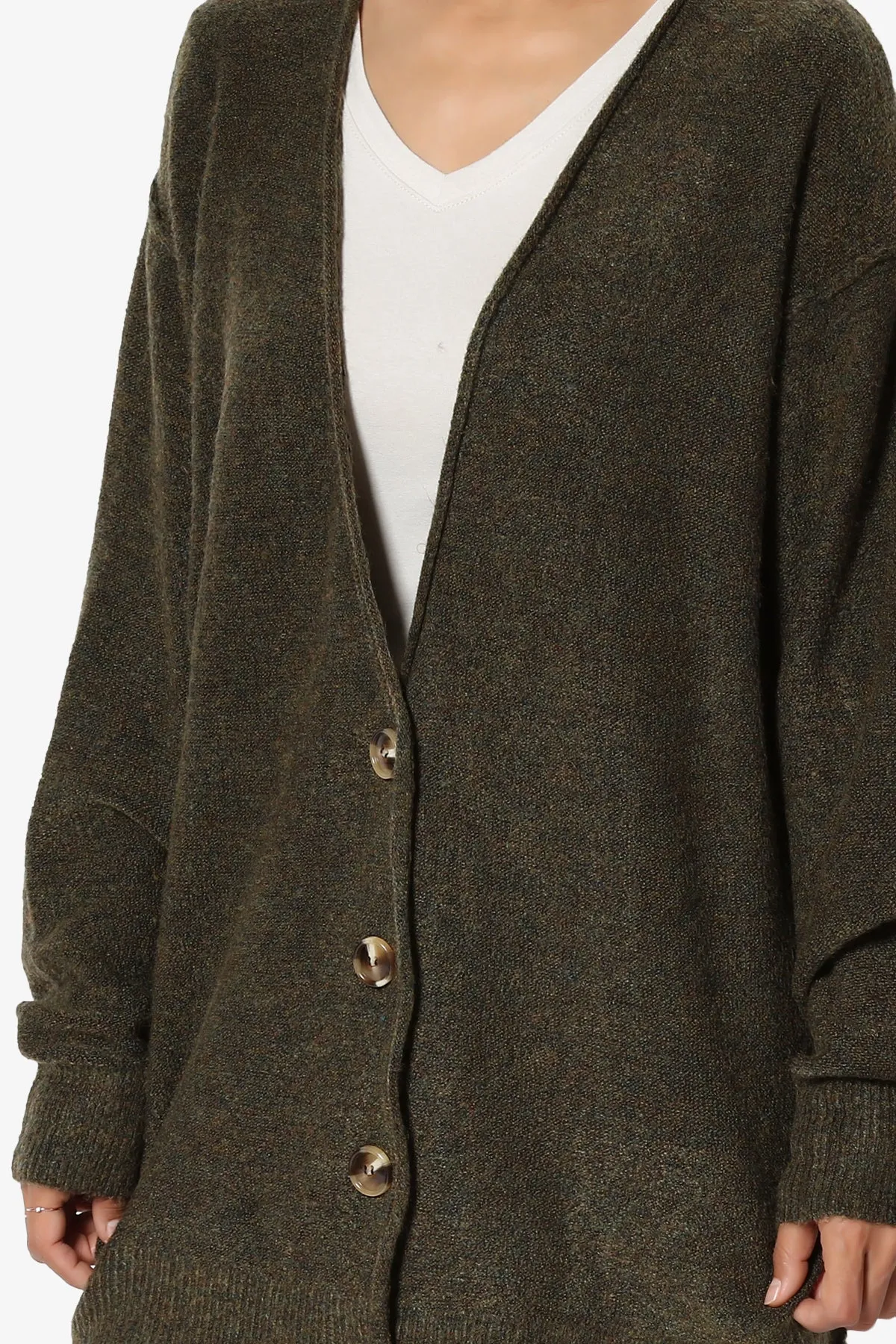Taryn Loose Melange Knit Cardigan PLUS