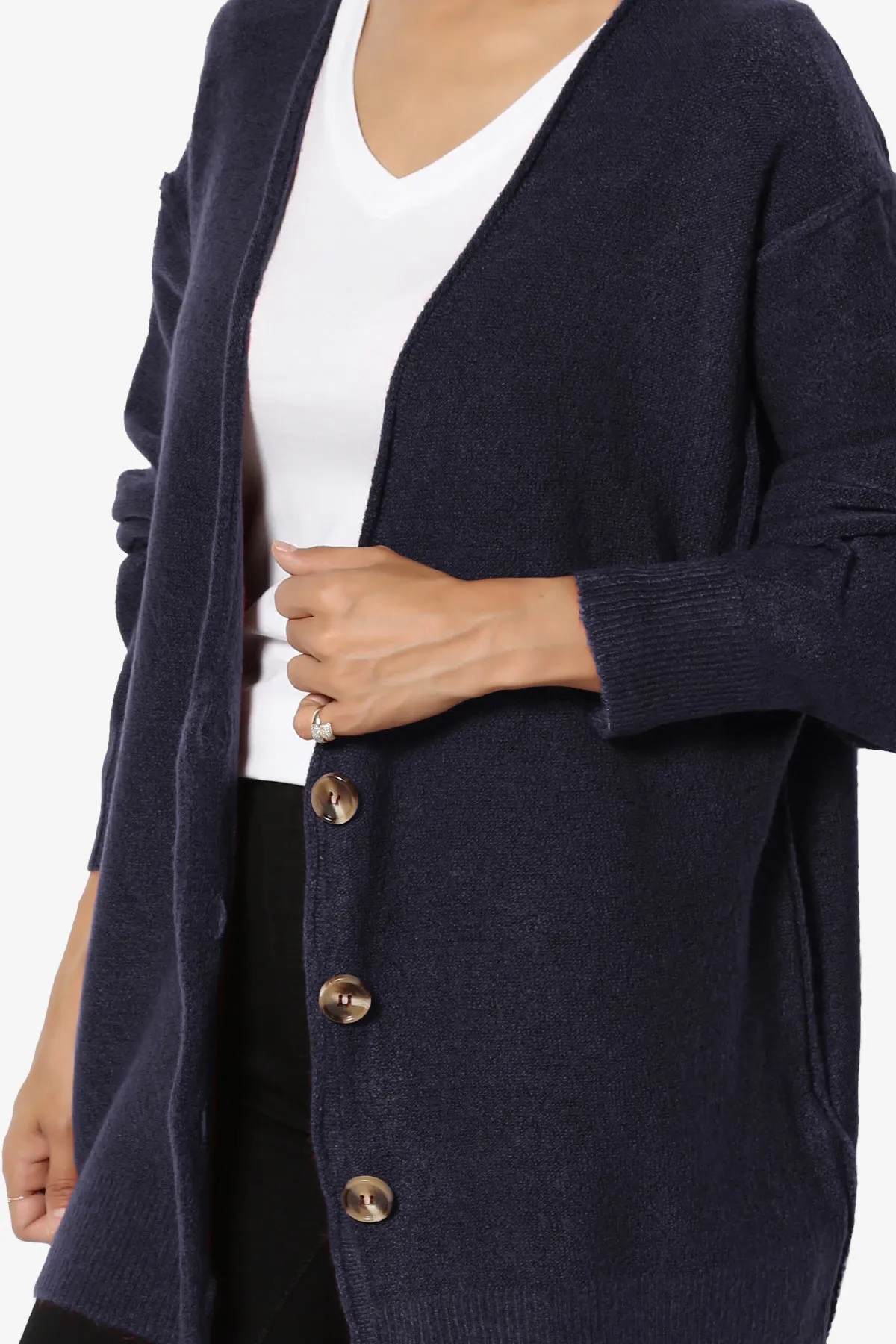 Taryn Loose Melange Knit Cardigan PLUS