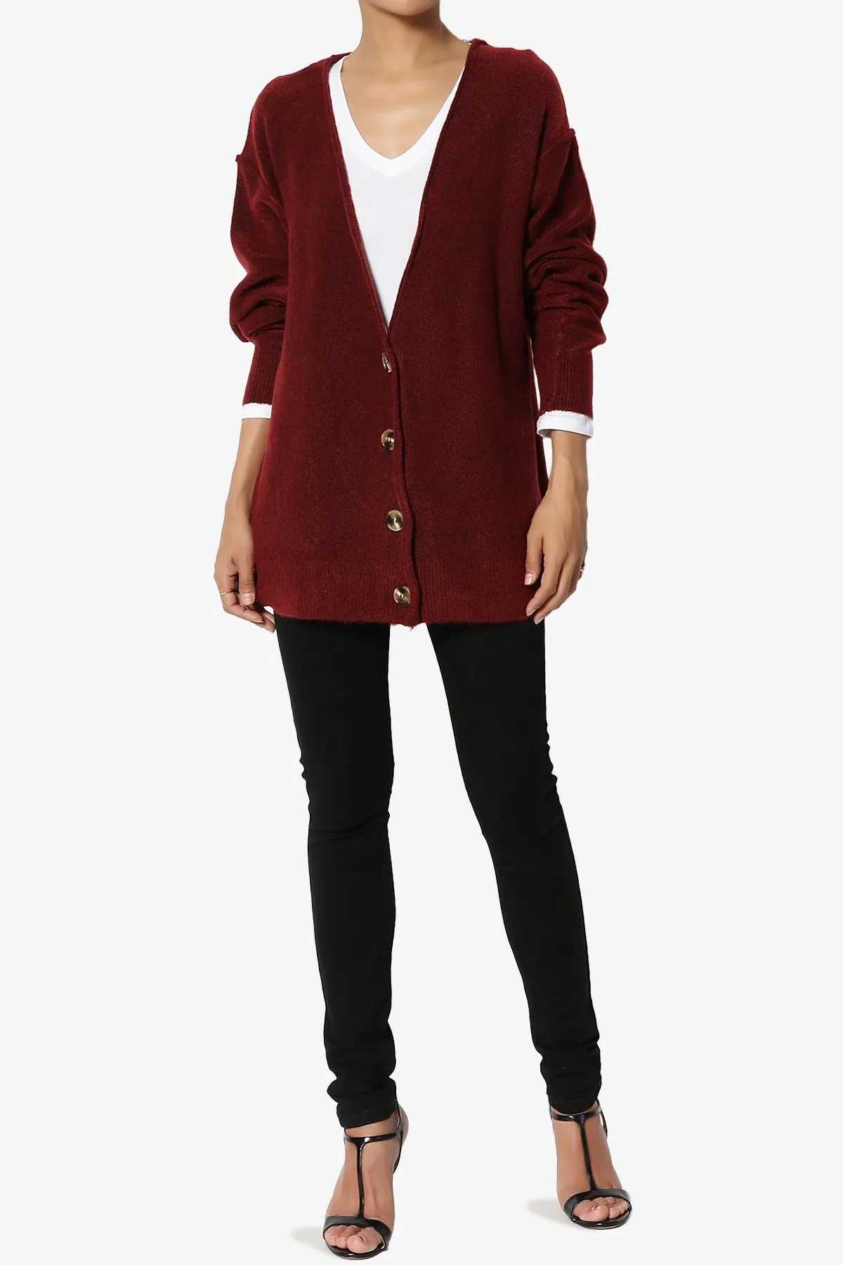 Taryn Loose Melange Knit Cardigan PLUS