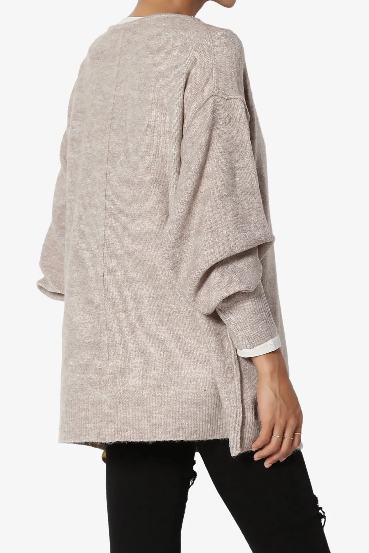 Taryn Loose Melange Knit Cardigan PLUS