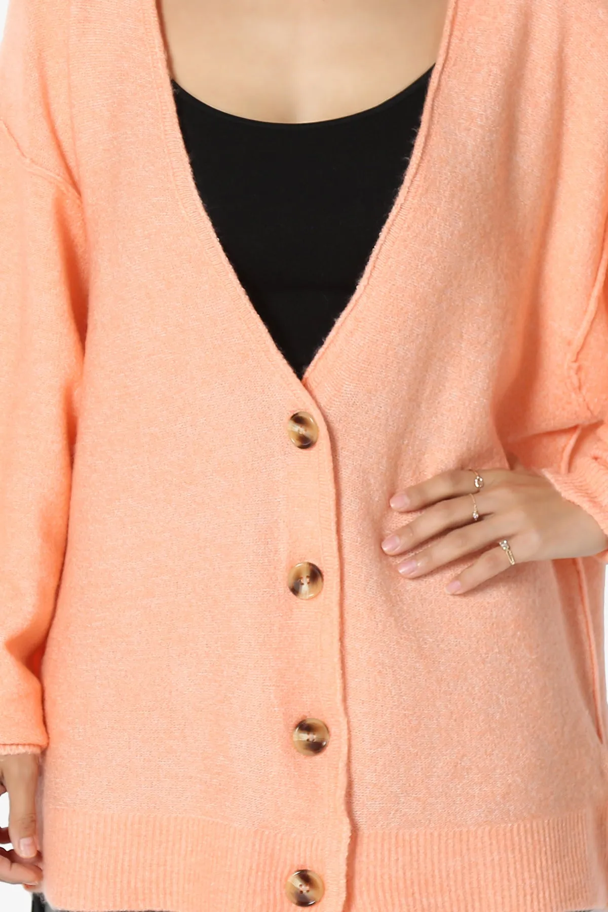 Taryn Loose Melange Knit Cardigan PLUS
