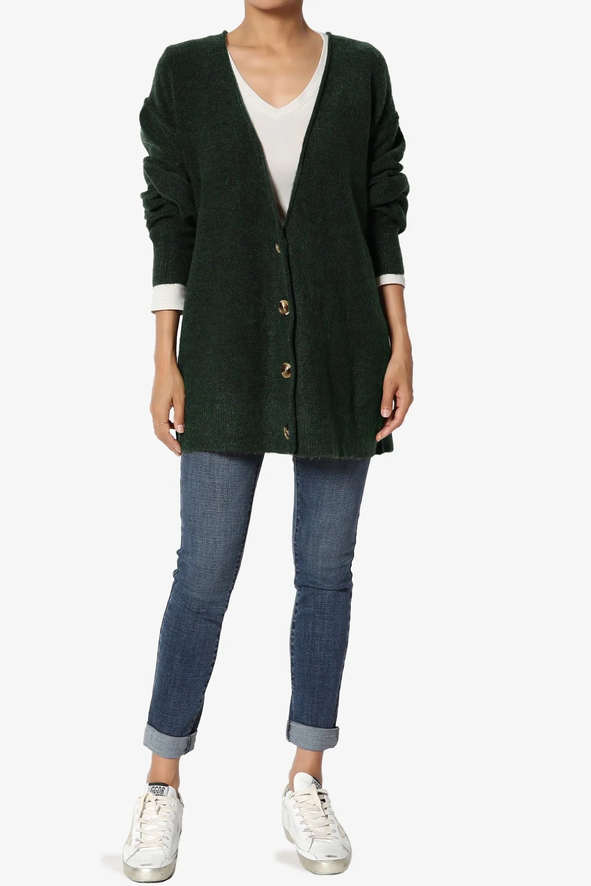 Taryn Loose Melange Knit Cardigan PLUS
