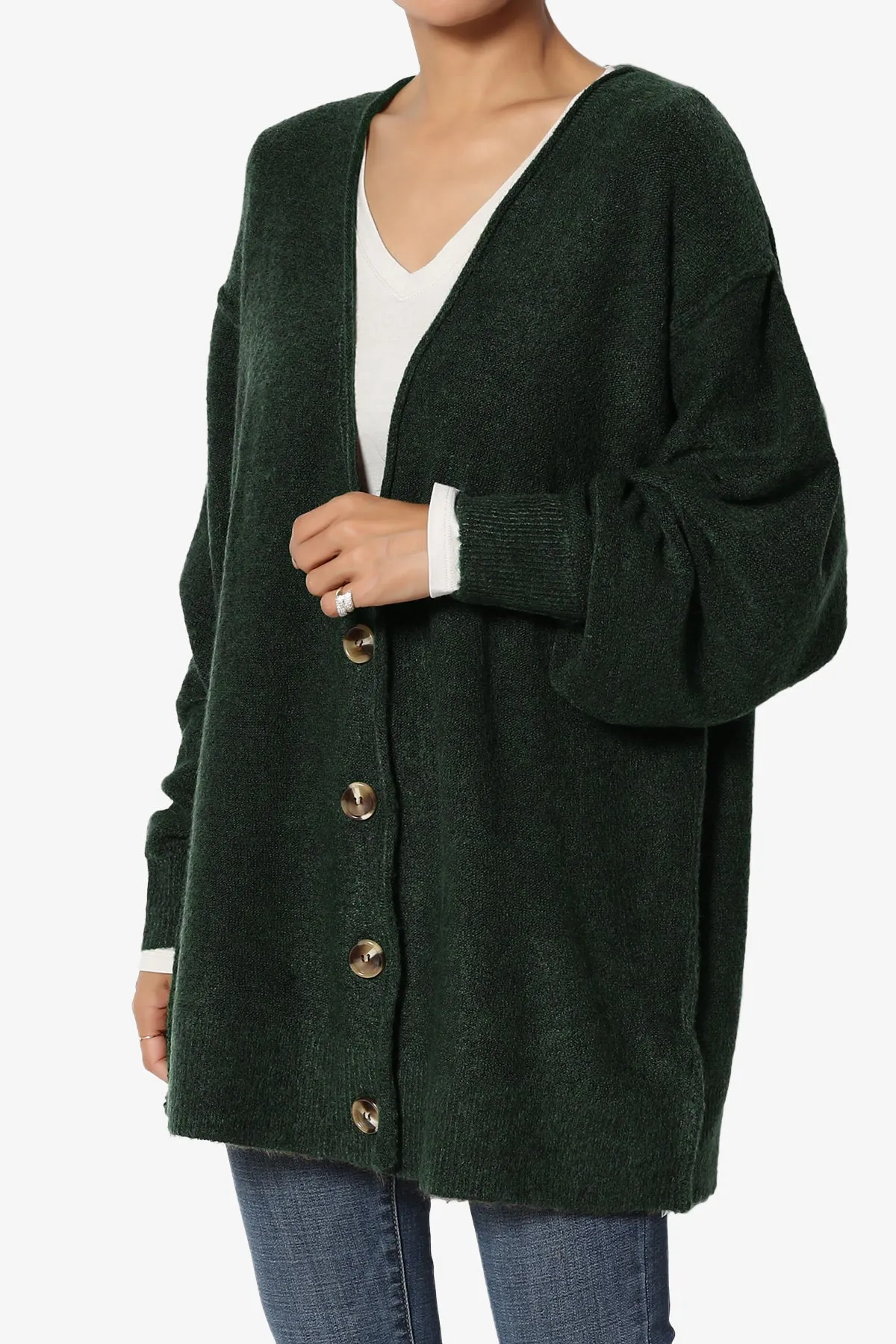 Taryn Loose Melange Knit Cardigan PLUS