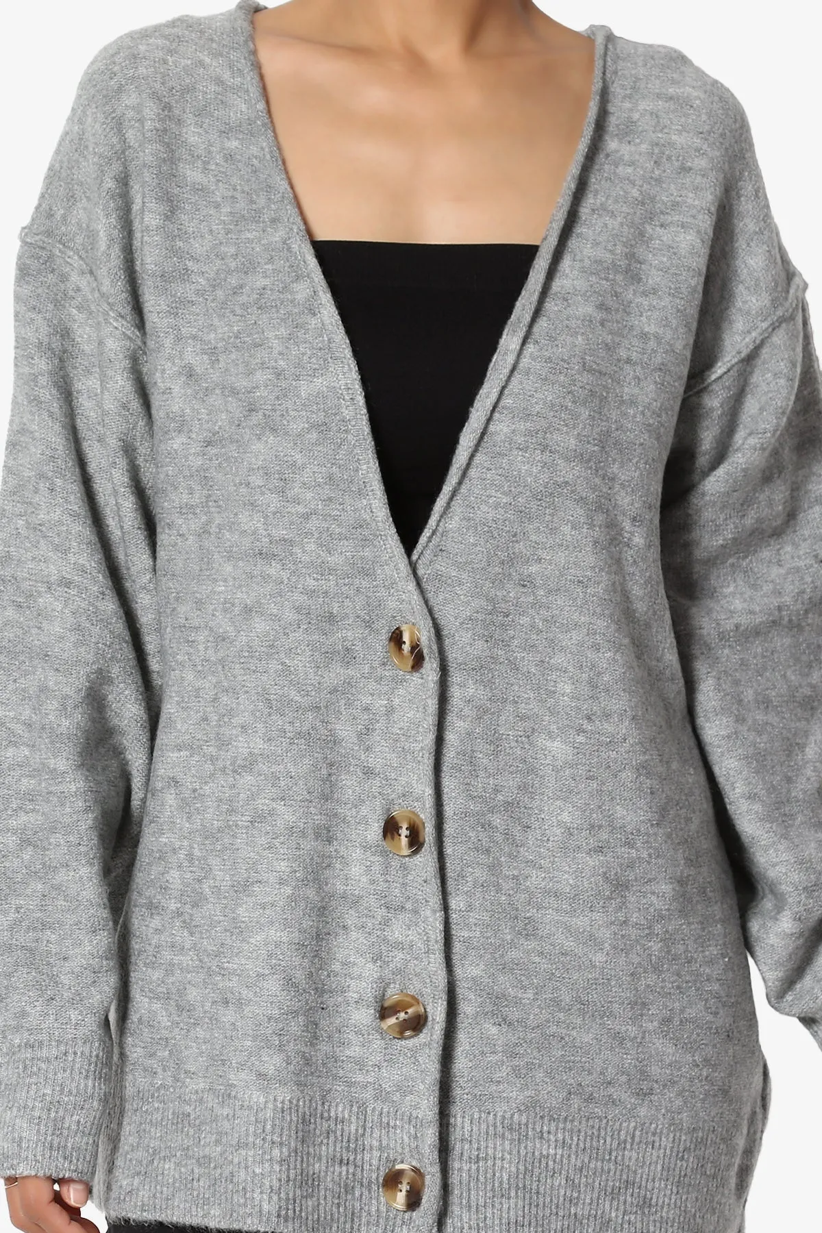 Taryn Loose Melange Knit Cardigan PLUS