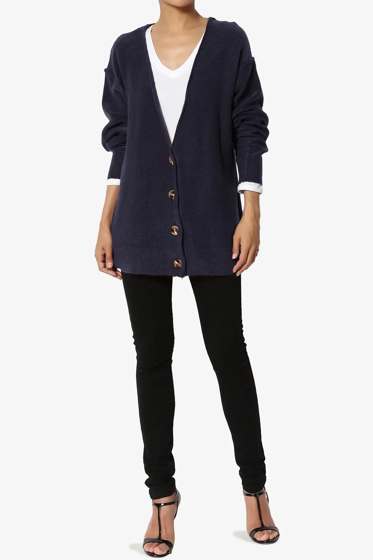Taryn Loose Melange Knit Cardigan PLUS