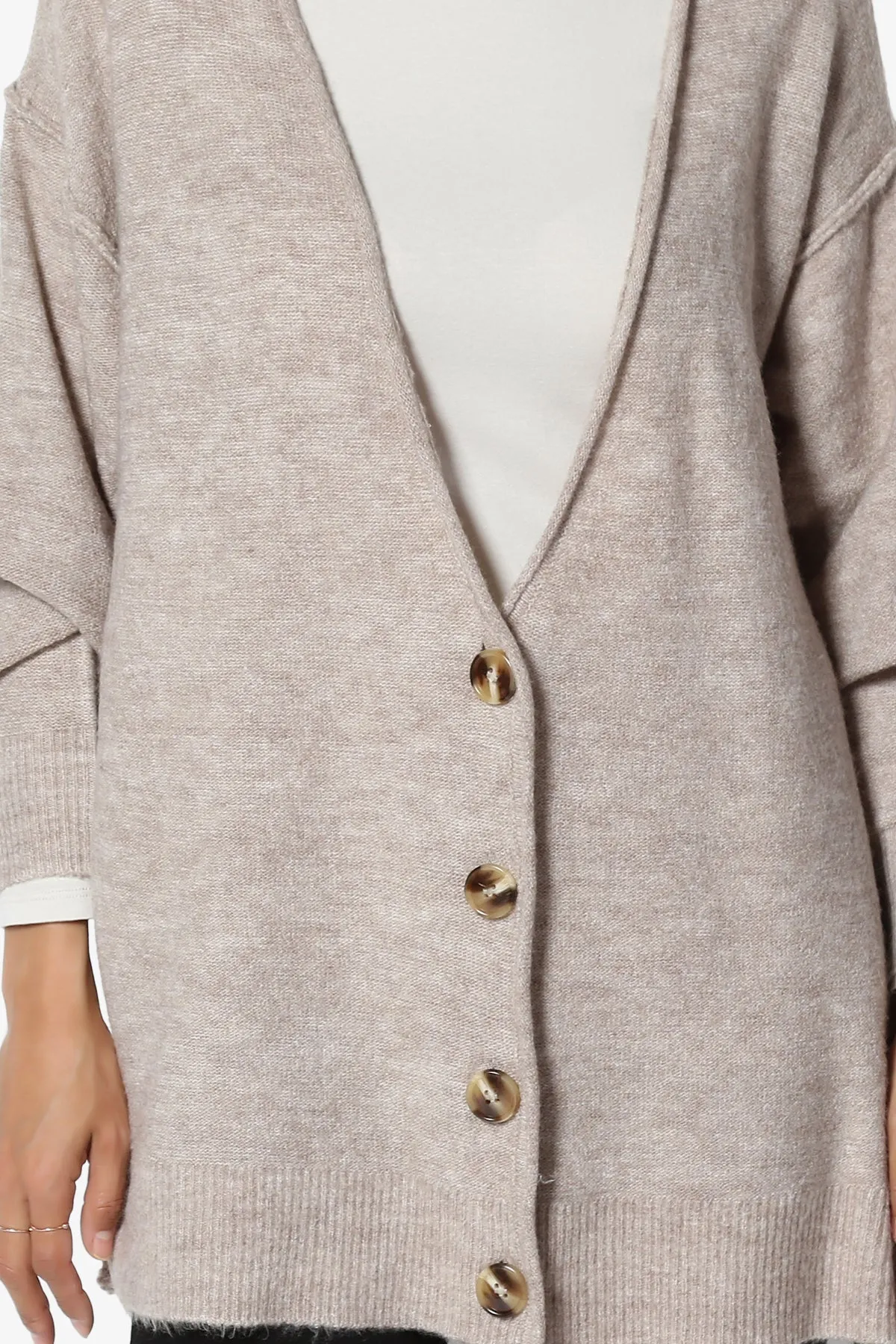 Taryn Loose Melange Knit Cardigan PLUS