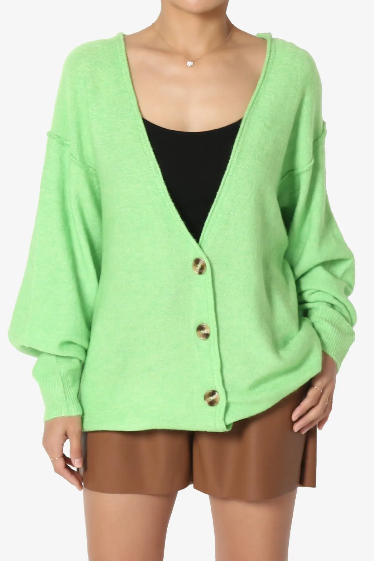 Taryn Loose Melange Knit Cardigan PLUS