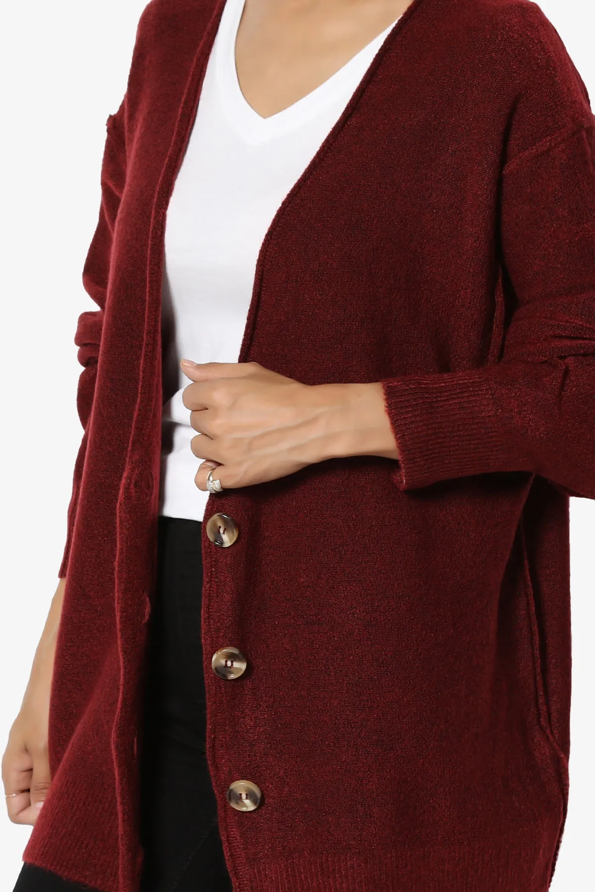Taryn Loose Melange Knit Cardigan PLUS