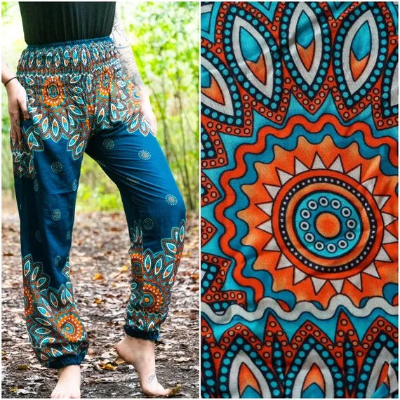 Teal Mandala Pants