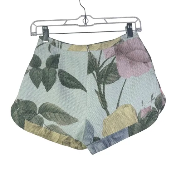 TED BAKER Denyse Distinguishing Rose Shorts Size 0 US 2 XXS Novelty Floral Blue