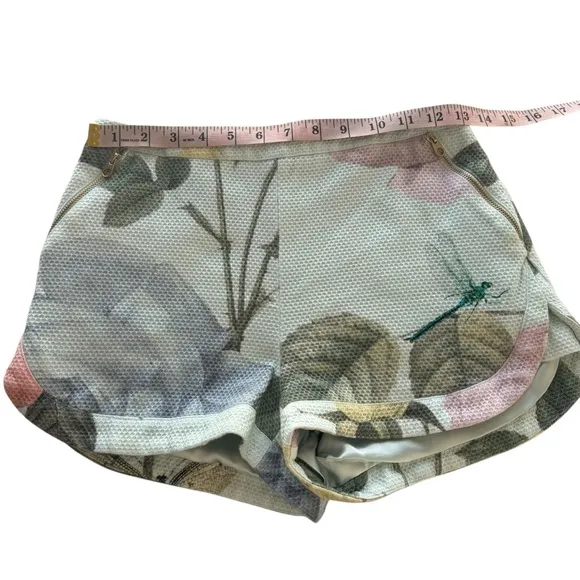 TED BAKER Denyse Distinguishing Rose Shorts Size 0 US 2 XXS Novelty Floral Blue