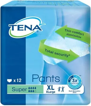 Tena Super Incontinence Pants XL x 12 x 4 Packs