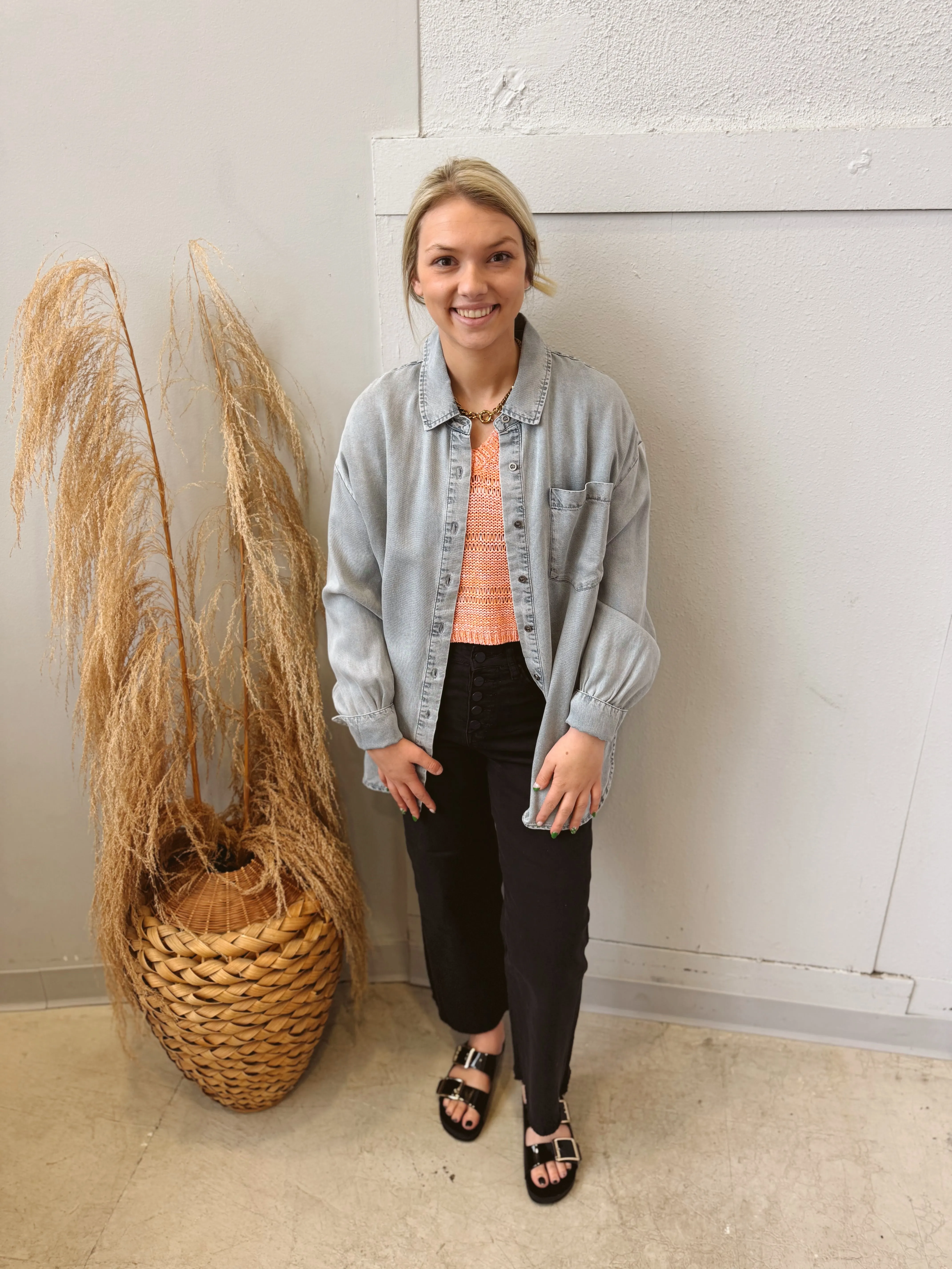 Tencel Oversized Denim Top