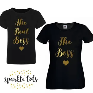 The Boss & The Real Boss Matching Mother and Daughter T-Shirt Set