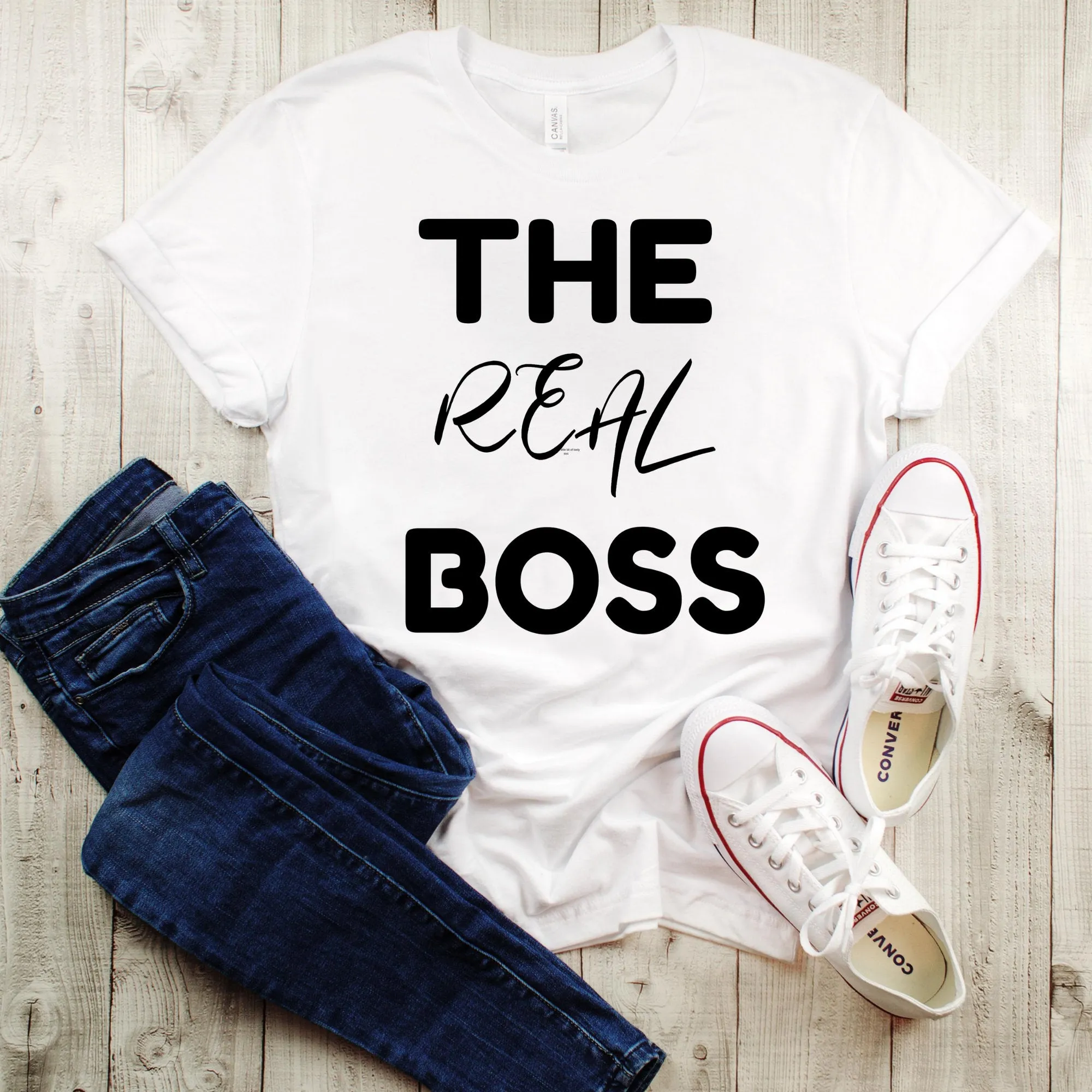 The Boss - The Real Boss Matching Couples Shirts, Mens Tee and Womens Tee,Gift for Her,Gift for Him, Matching Tee,Matching Couple Shirts