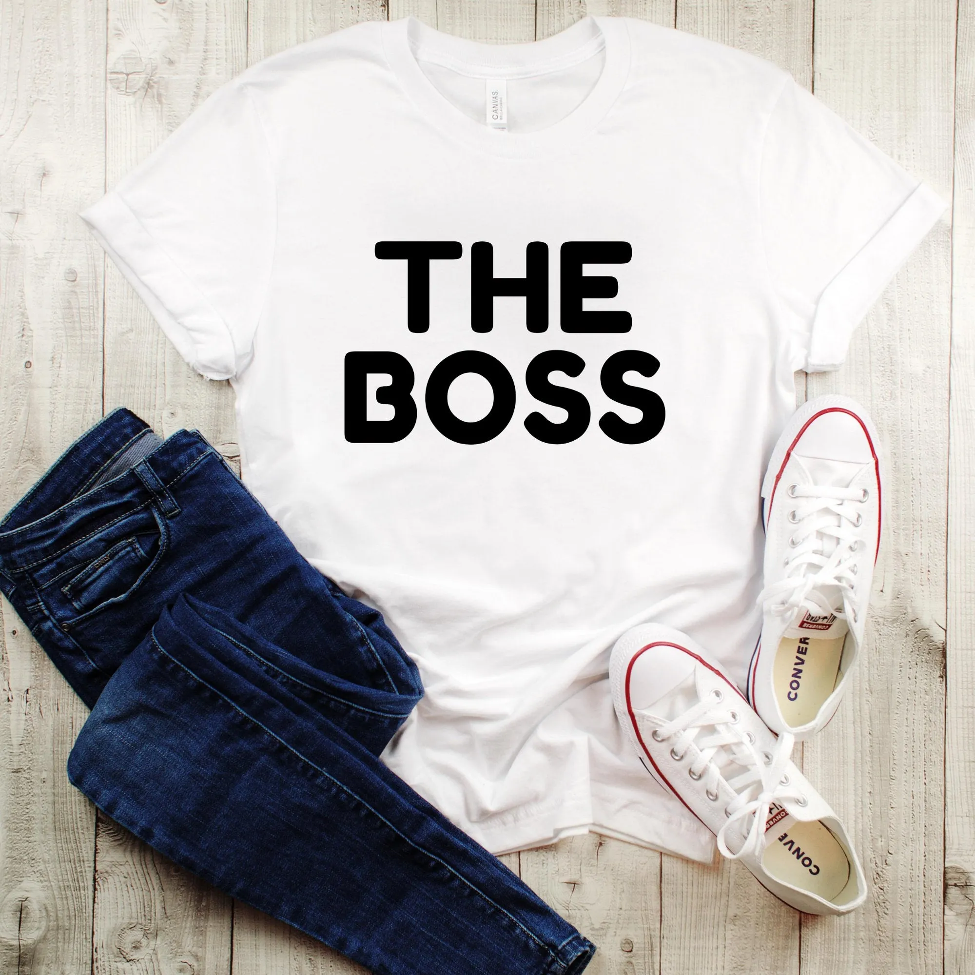 The Boss - The Real Boss Matching Couples Shirts, Mens Tee and Womens Tee,Gift for Her,Gift for Him, Matching Tee,Matching Couple Shirts