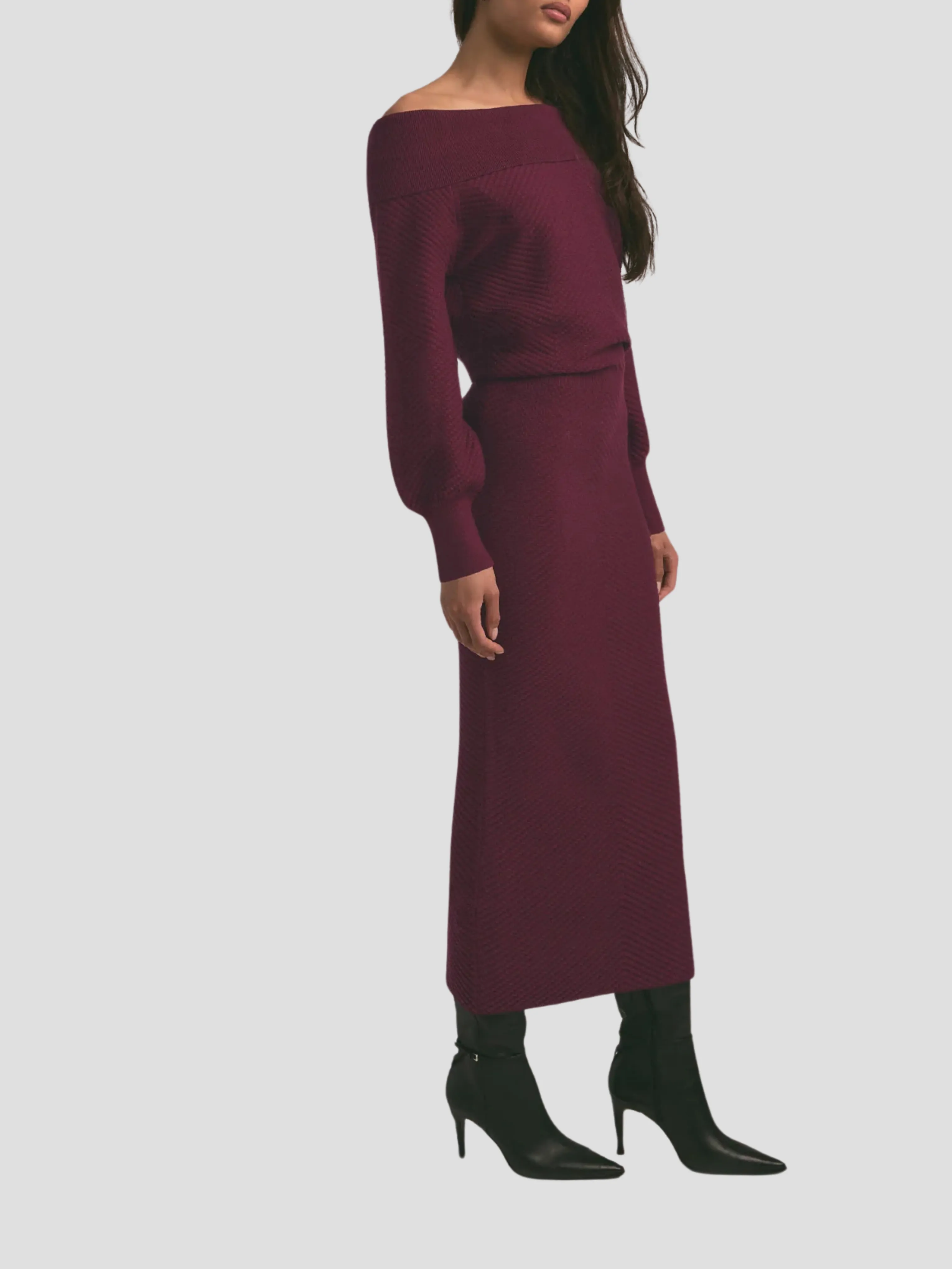 The Irene Dress in Burgundy