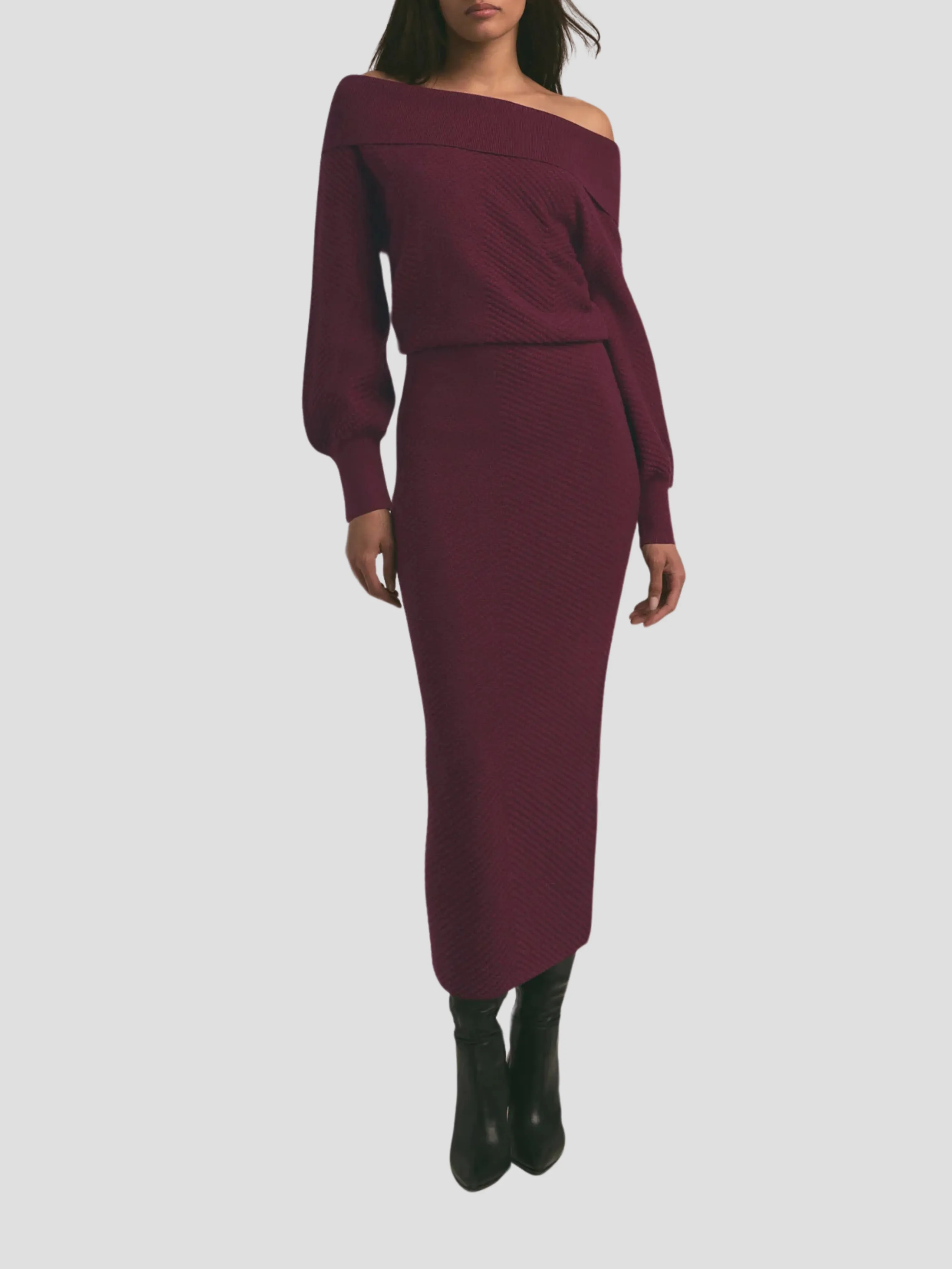 The Irene Dress in Burgundy