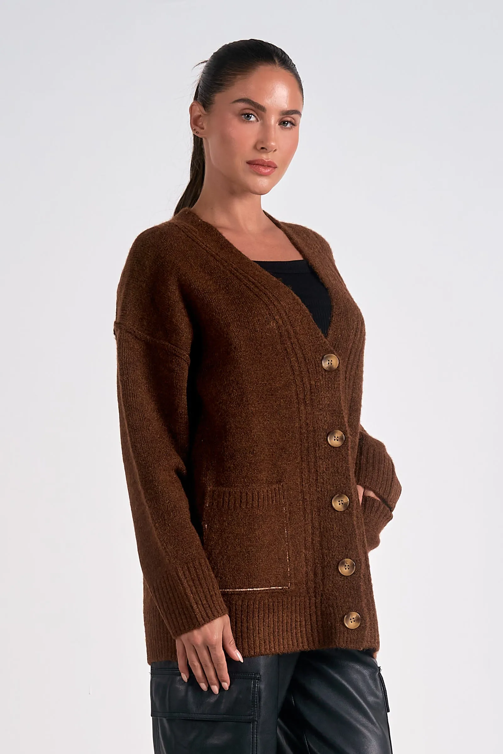 The Kailah Oversized Button Front Cardigan