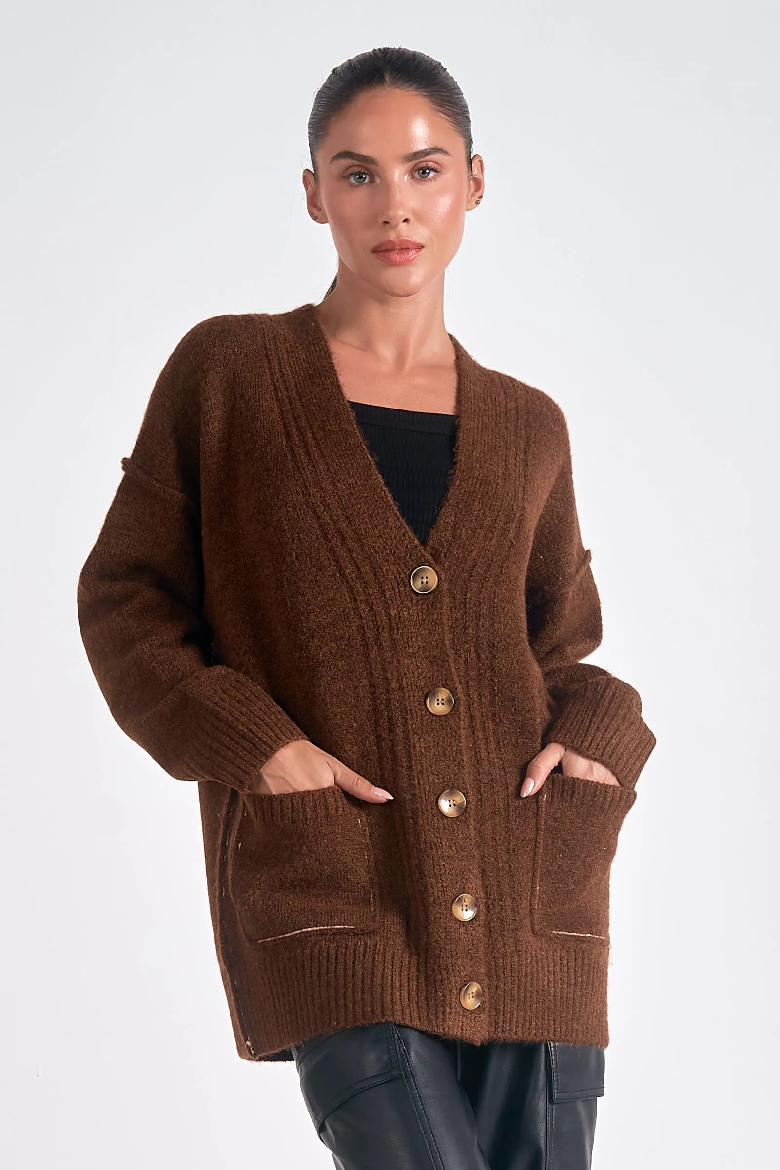 The Kailah Oversized Button Front Cardigan