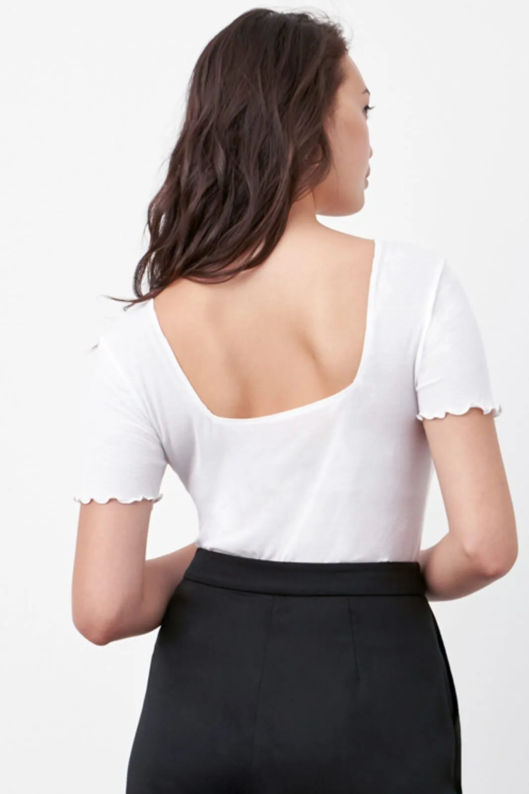 The Ribbed Square Neck Tee