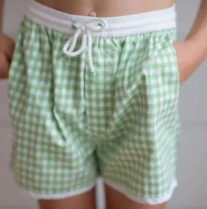 The Sea Short | Green Gingham