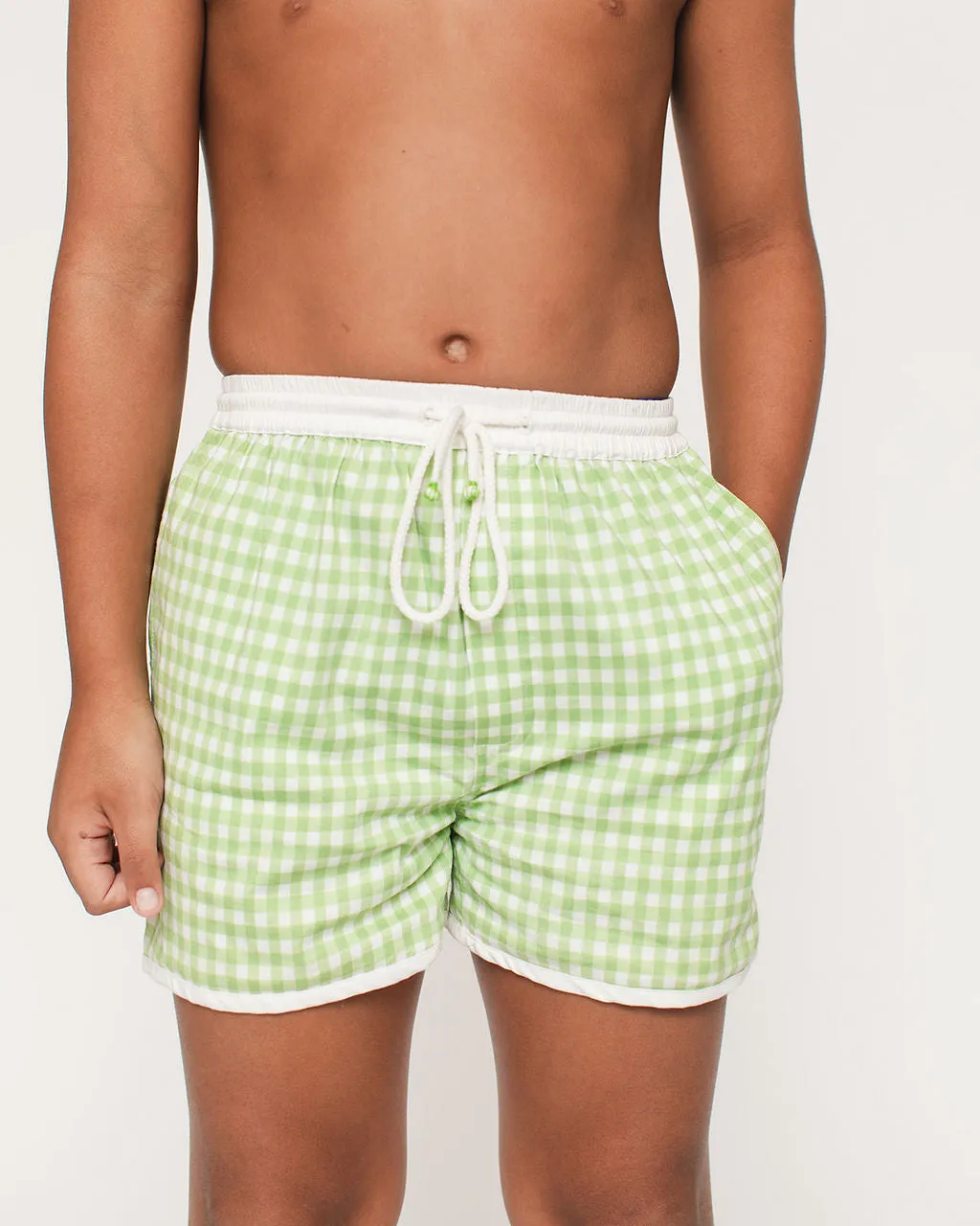 The Sea Short - Green Gingham