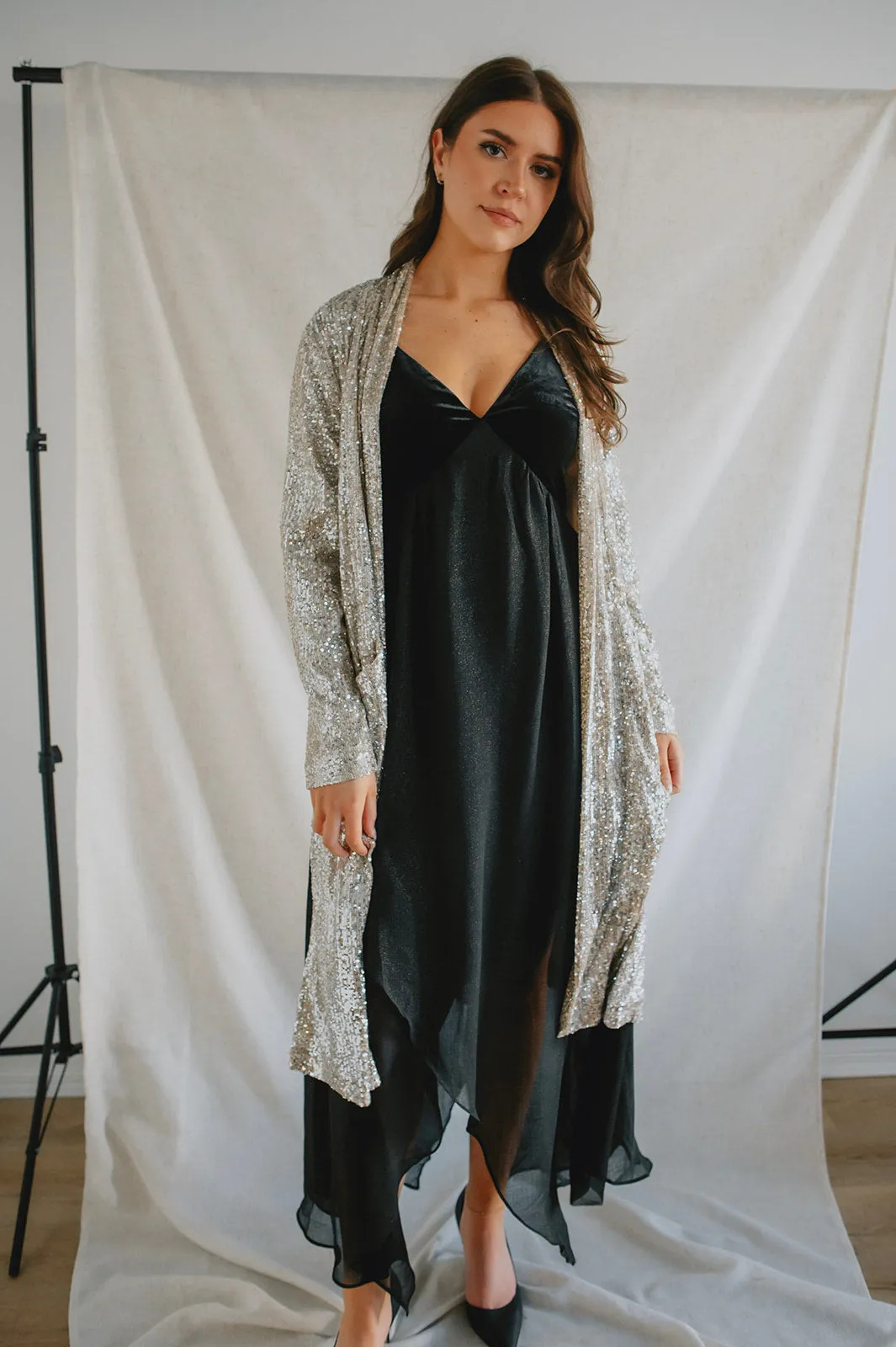The Show Stopper Sequin Duster - Silver