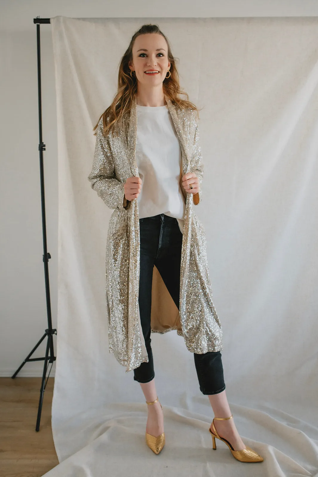 The Show Stopper Sequin Duster - Silver