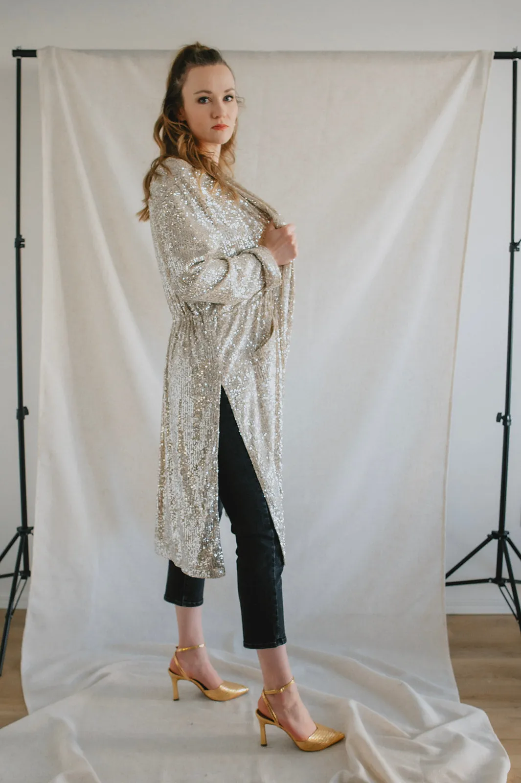 The Show Stopper Sequin Duster - Silver