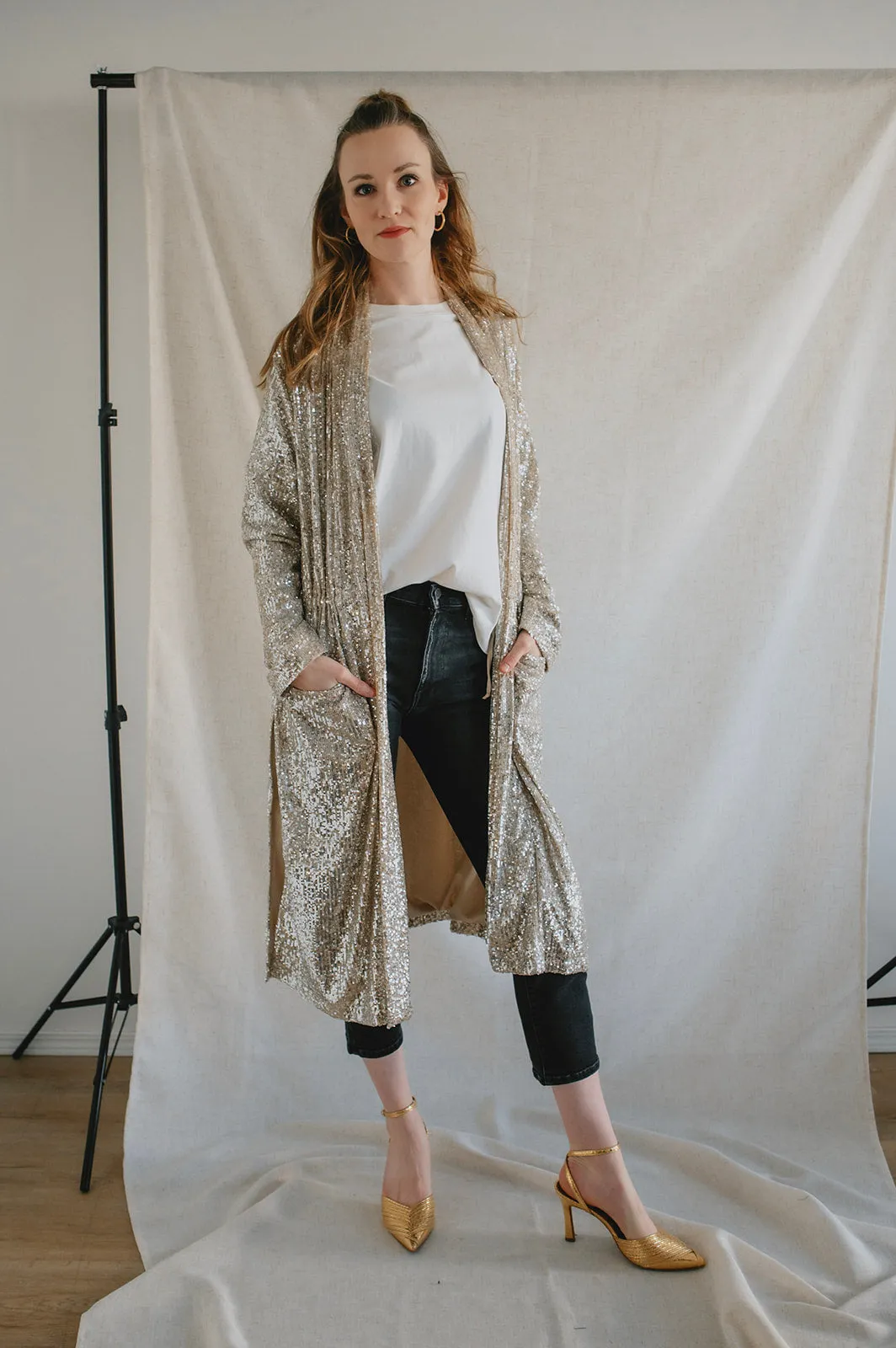 The Show Stopper Sequin Duster - Silver