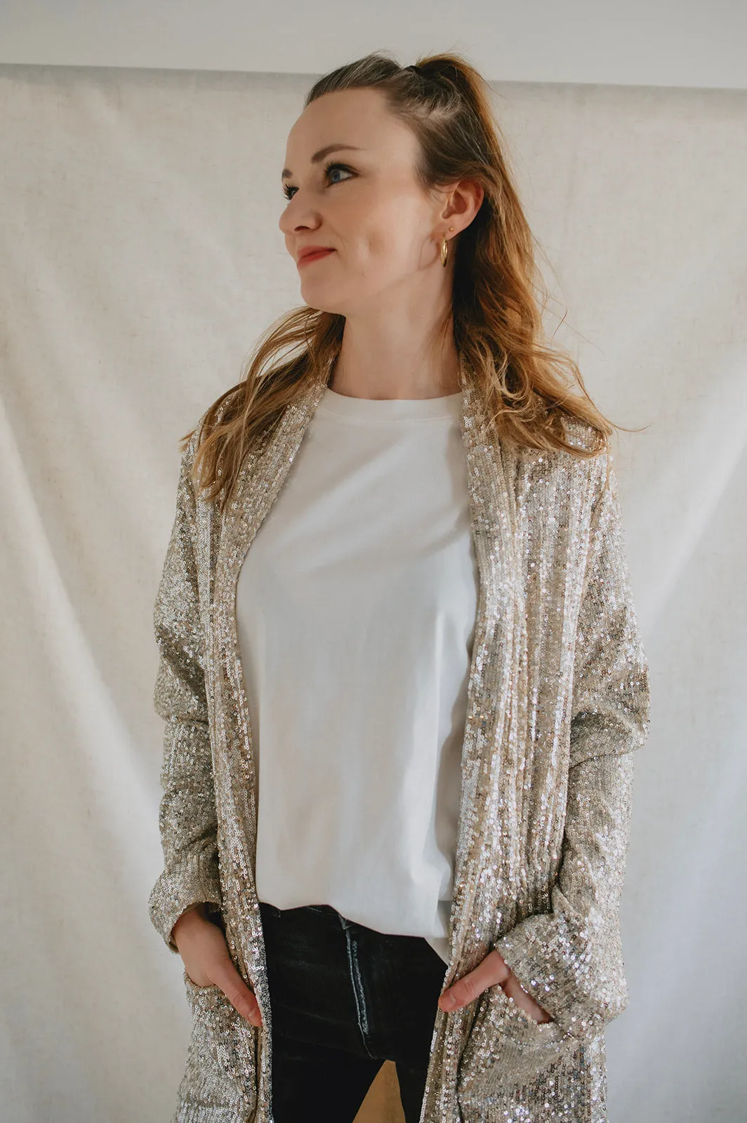 The Show Stopper Sequin Duster - Silver