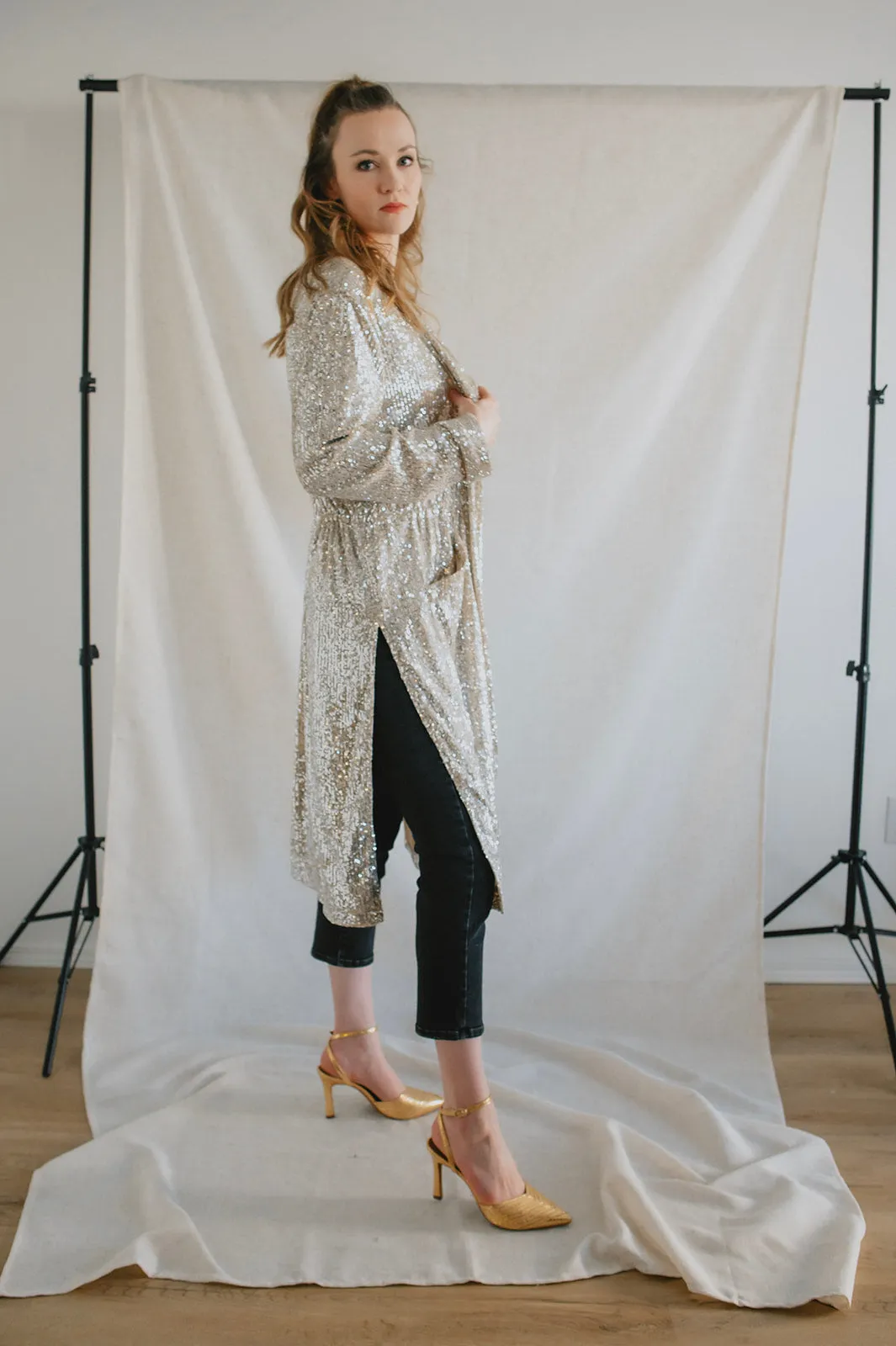 The Show Stopper Sequin Duster - Silver