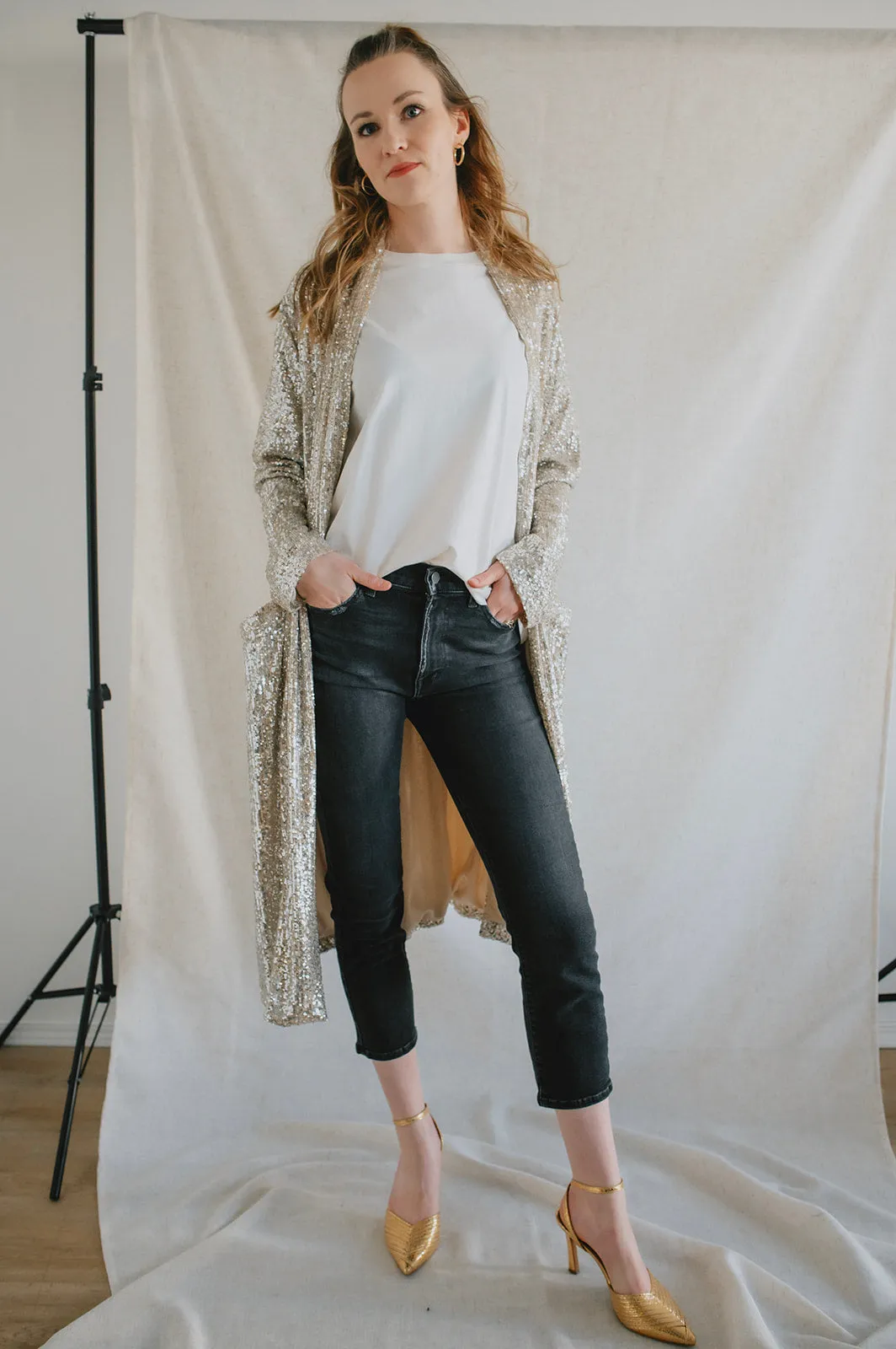 The Show Stopper Sequin Duster - Silver