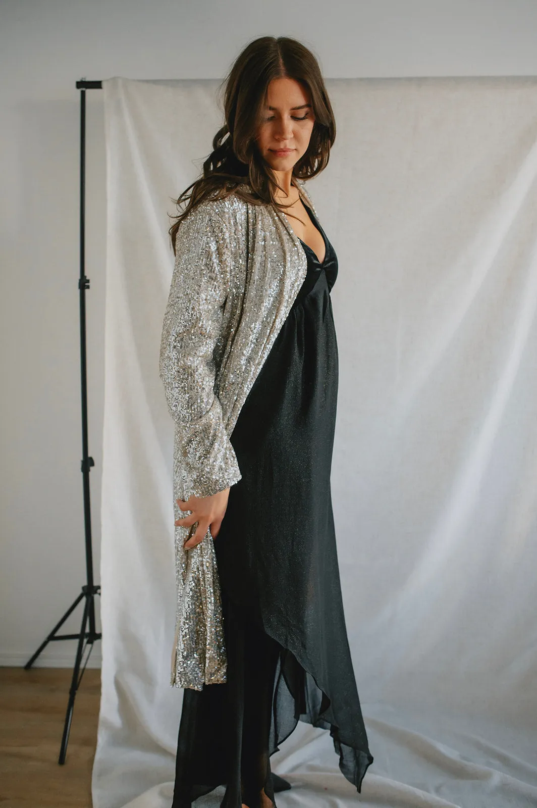 The Show Stopper Sequin Duster - Silver