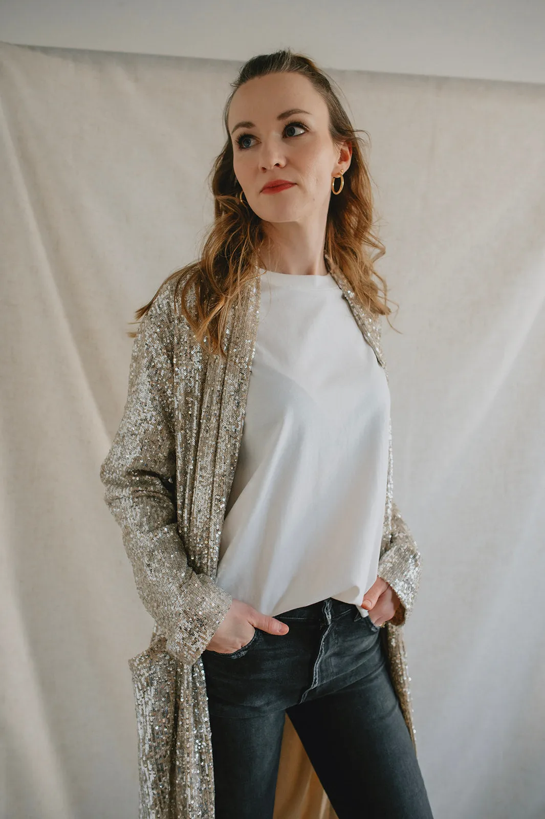 The Show Stopper Sequin Duster - Silver