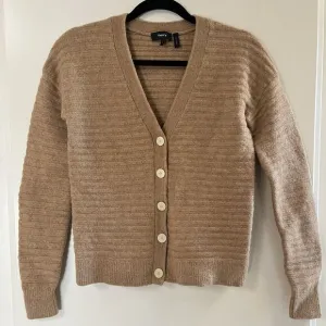 Theory V Neck Button Cardigan Horizontal Rib Knit Paramour Wool Yak Blend Small