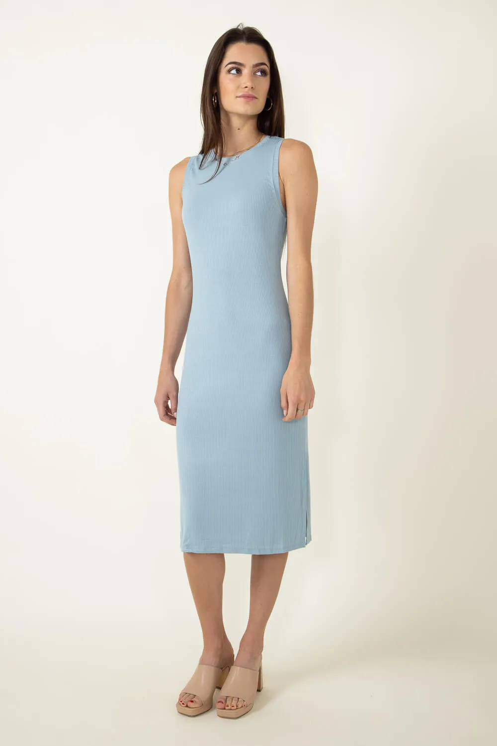 Thread & Supply Ribbed Dress for Women in Blue Teal | D1072RSTS-TEAL